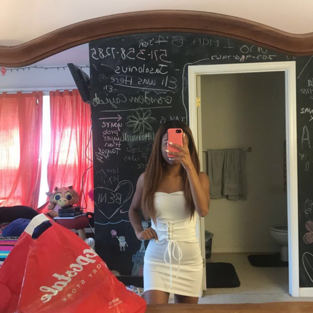 white bodycon dress